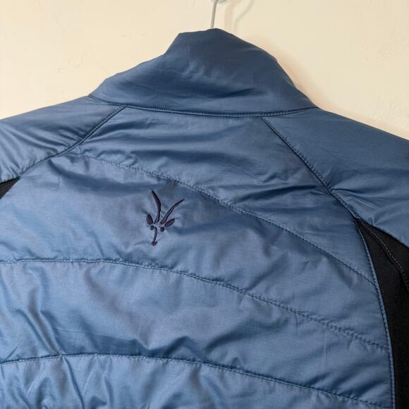 Ibex Women's Wool Aire Jacket Hybrid Puffer Blue Navy Medium Full Zip Insulated - Picture 3 of 10